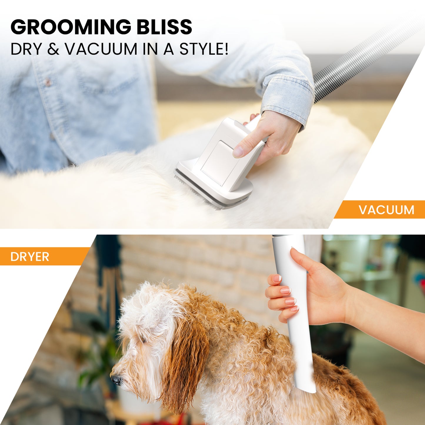 Pet Terra 5-in-1 Grooming Kit - Dry, Vacuum, Trim for Dogs and Cats